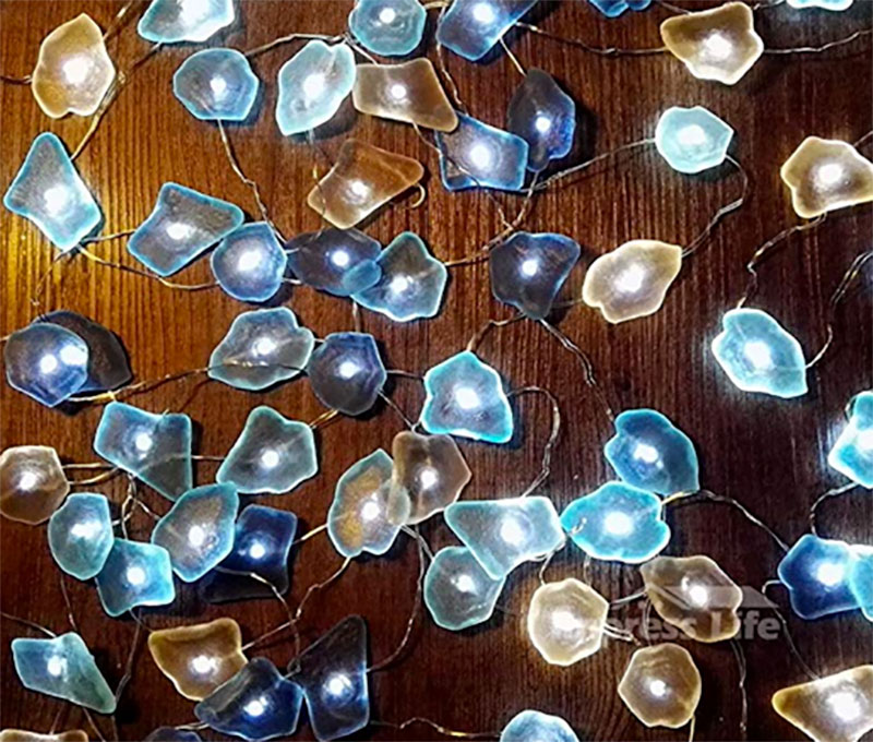 small sea glass lights