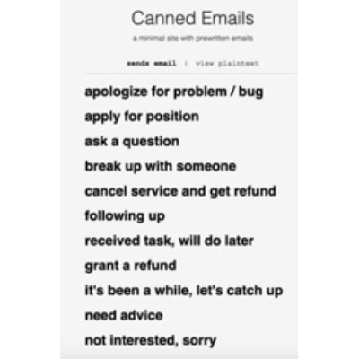 canned emails