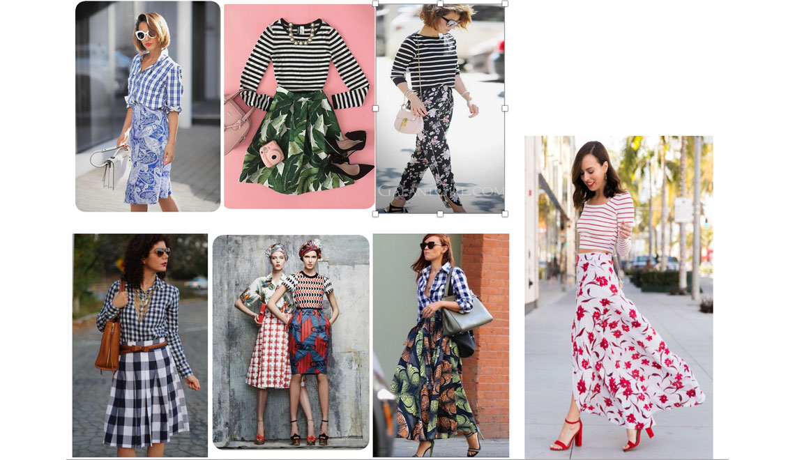 Mix and match patterened clothing